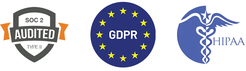 SOC2 and AICPA compliance certification badges