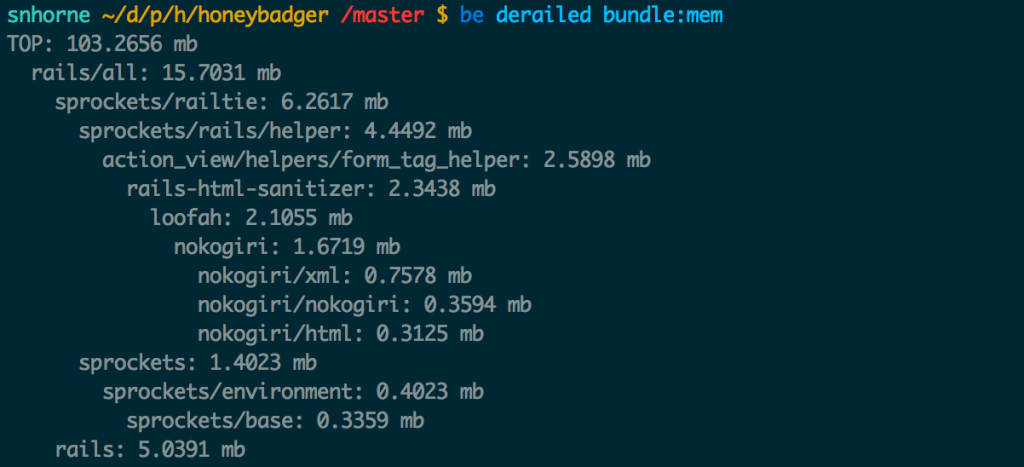 Use the bundle:mem command to see how much ram each of your gems uses at compile time