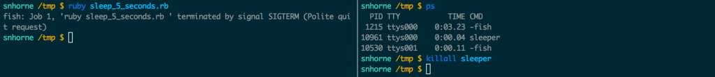 You can use the `killall` command to terminate processes by name