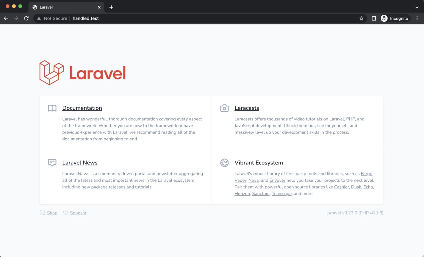 Default Laravel Welcome Screen