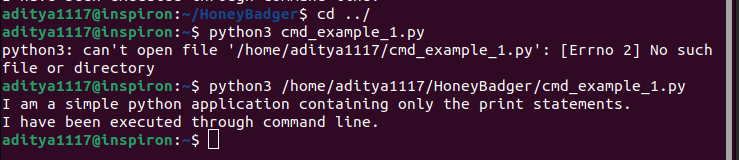 Error in Python3 command