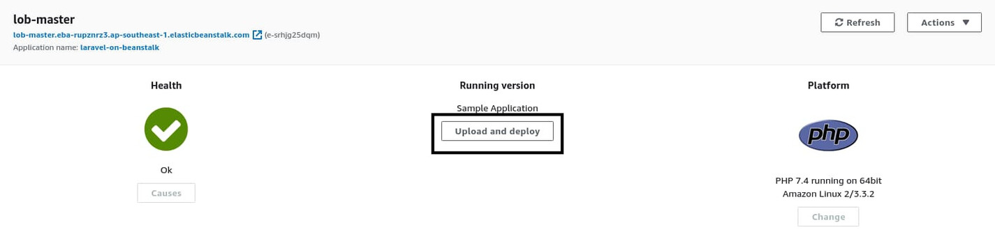 Use the "Upload and Deploy" button to deploy a new version