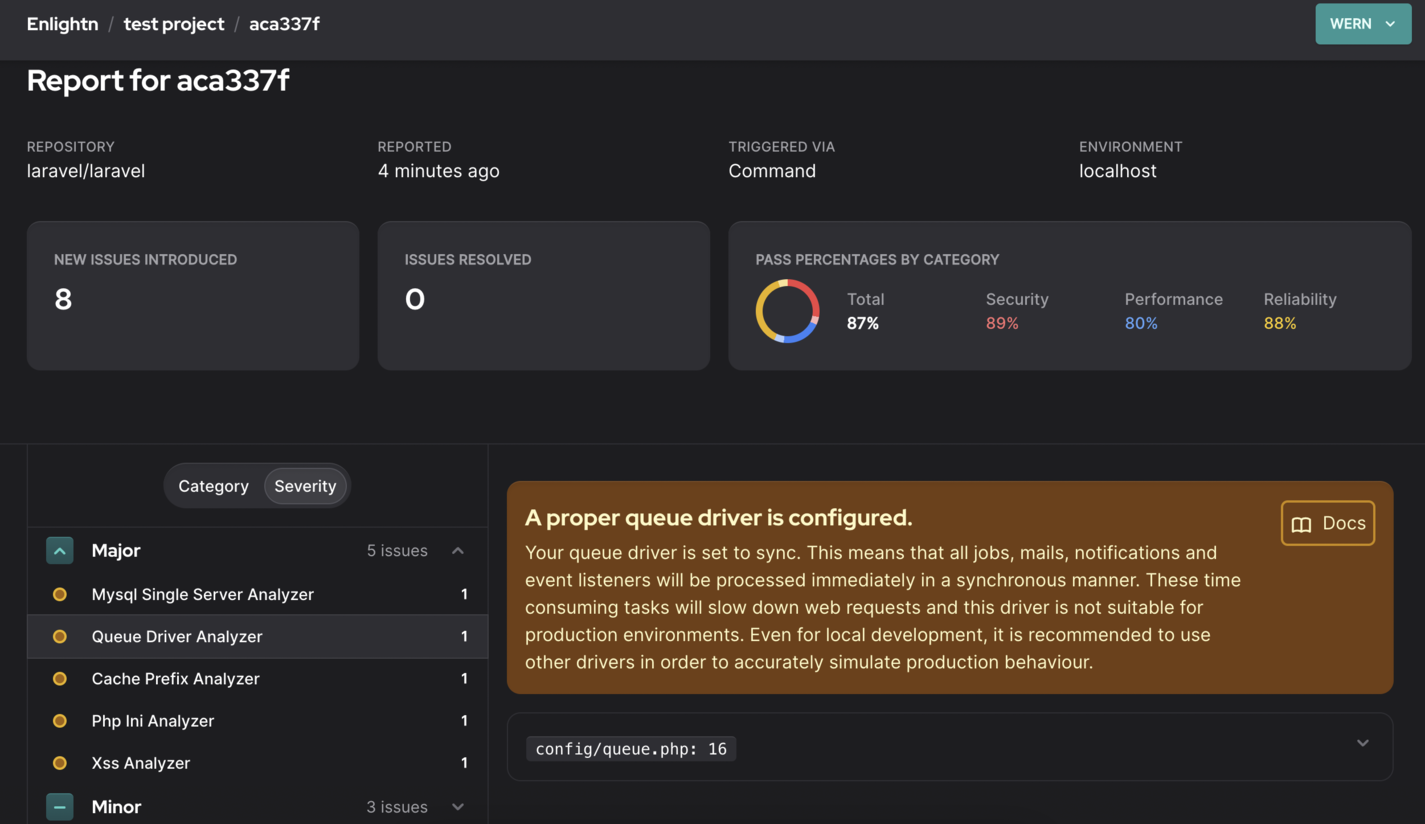 enlightn web ui