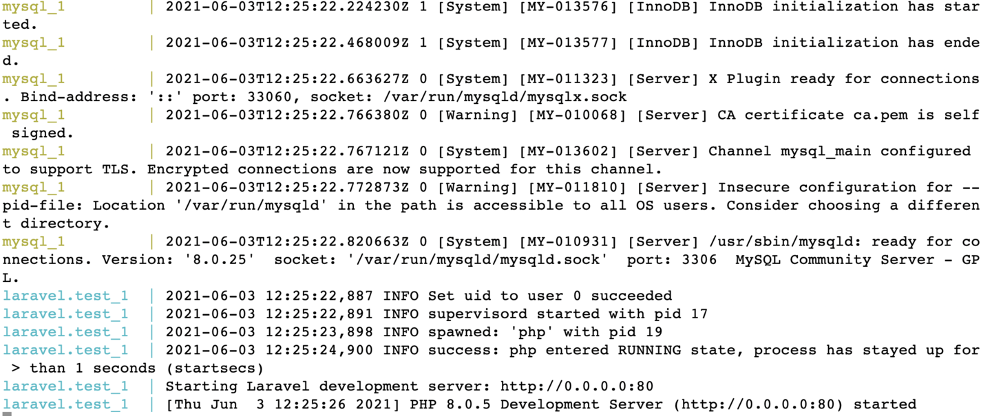 Laravel sail run project with sail up