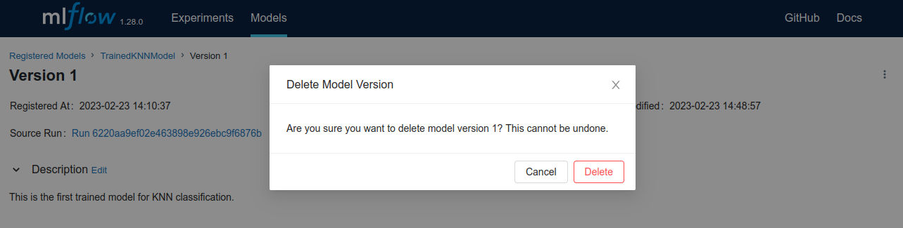 Delete model