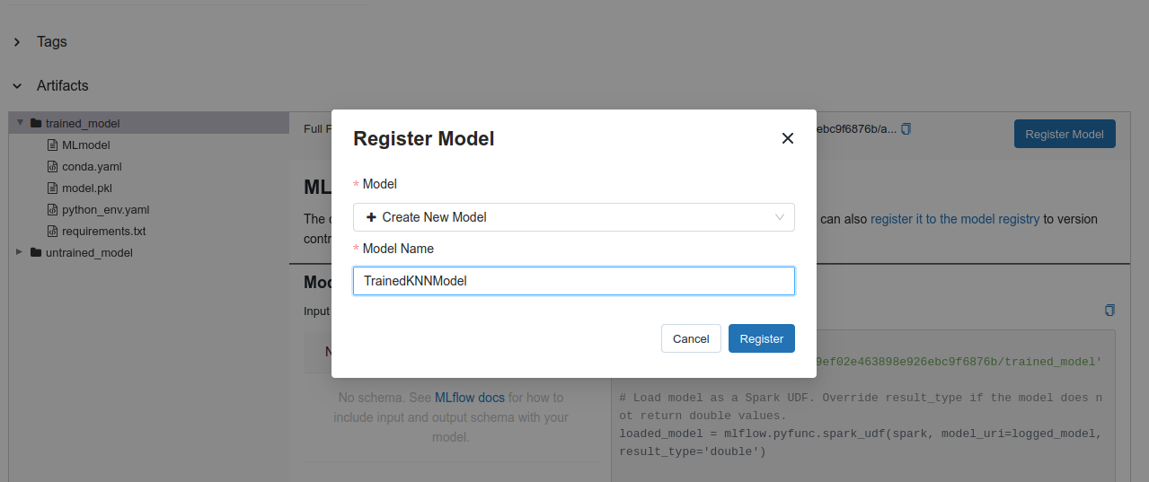 Register a model