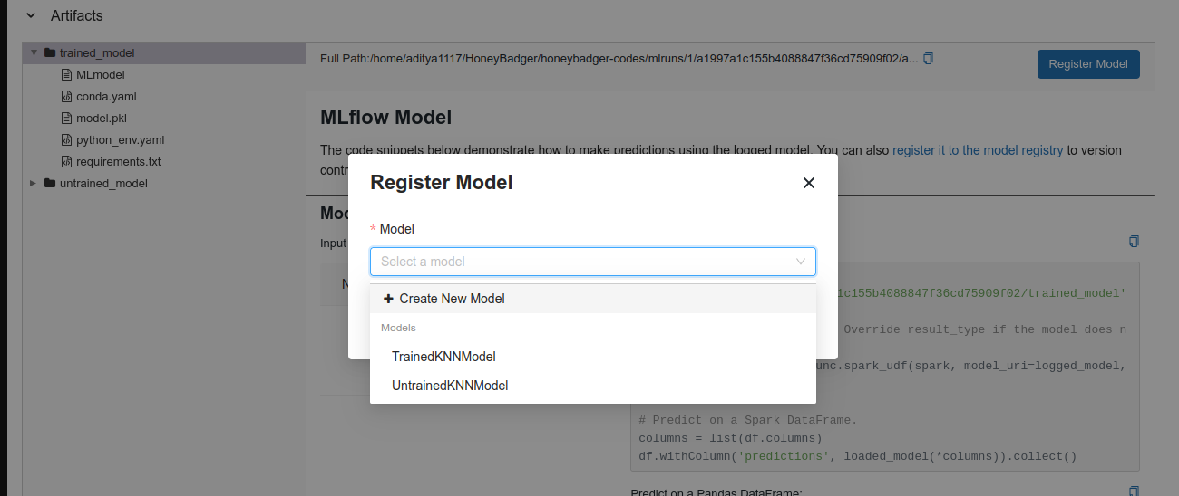 Register a model