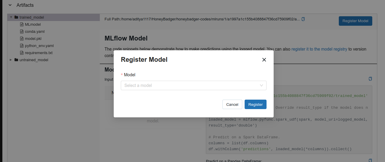 Register a model