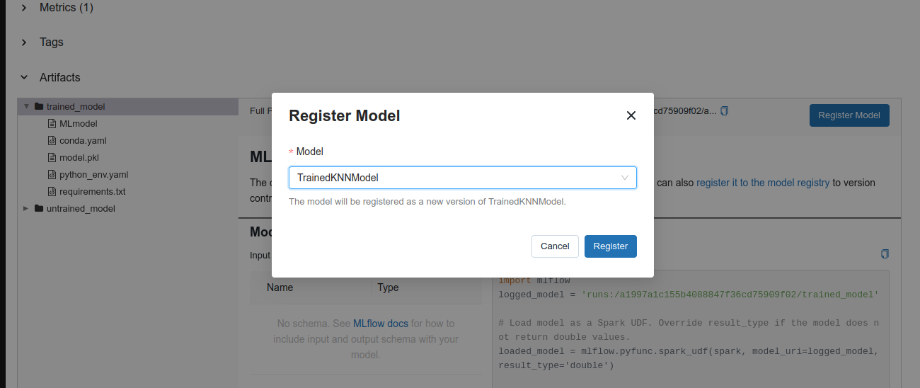 Register a model