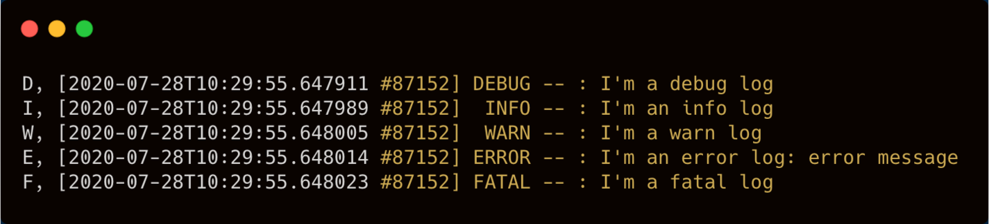 showing logs with Logger