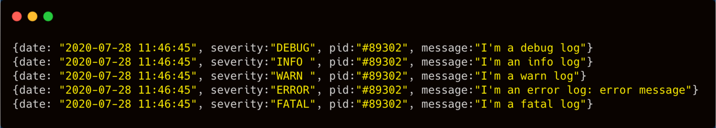 Logging to JSON