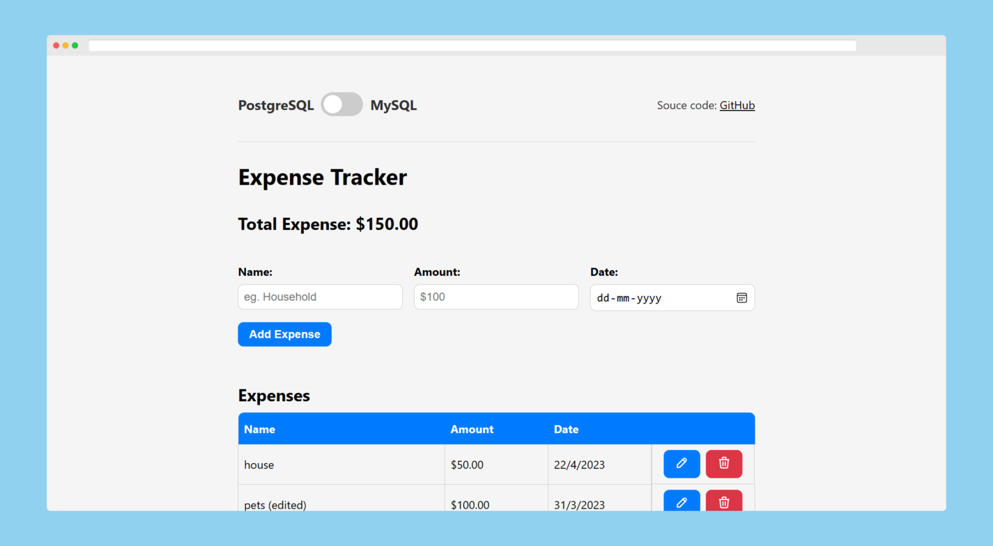 final demo of simple expense tracker application