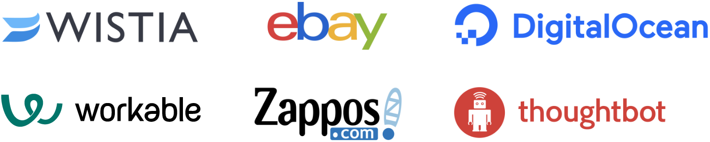 Logos ebay Digital Ocean WISTA Workable thoughtbot Zappos